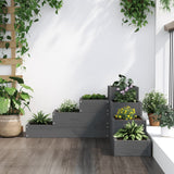 VidaXL Jardinière 4 couches 80,5x79x36 cm bois de pin massif gris