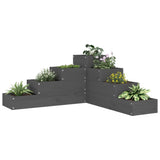 VidaXL Jardinière 4 couches 80,5x79x36 cm bois de pin massif gris