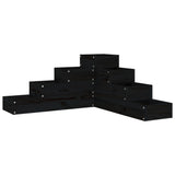 VidaXL Jardinière 4 niveaux 80,5x79x36 cm bois de pin massif noir