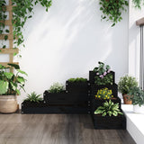 VidaXL Jardinière 4 niveaux 80,5x79x36 cm bois de pin massif noir