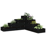 VidaXL Jardinière 4 niveaux 80,5x79x36 cm bois de pin massif noir