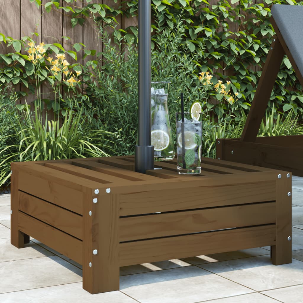 Vidaxx housse de pied de parasol en bois de pin massif marron miel