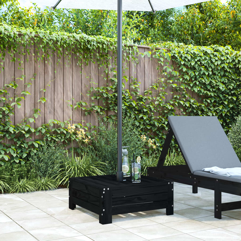 Vidaxx housse de base de parasol en bois de pin massif noir