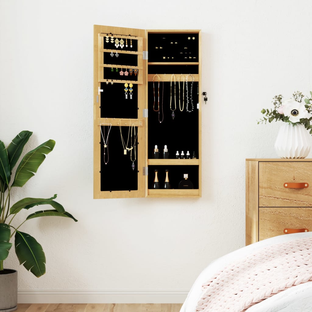 Vidaxx armoire à bijoux avec miroir mural 30x8,5x90 cm blanc