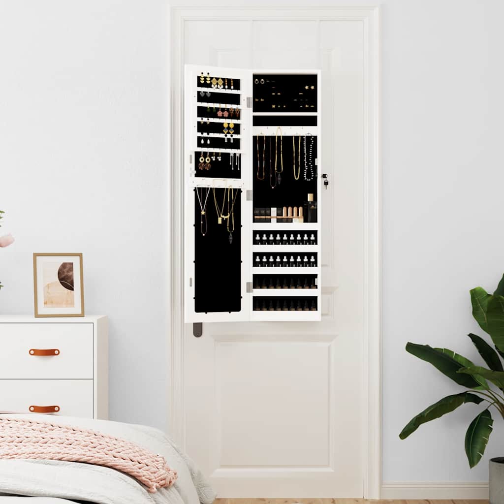 Vidaxx armoire à bijoux avec miroir mural 30x8,5x106 cm blanc