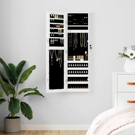 Vidaxx armoire à bijoux avec miroir mural 30x8,5x106 cm blanc