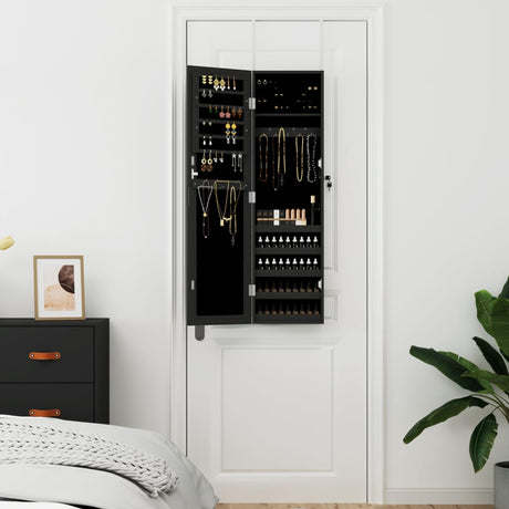 VidaXL Armoire à bijoux avec miroir mural 30x8,5x106 cm noir