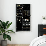 VidaXL Armoire à bijoux avec miroir mural 30x8,5x106 cm noir