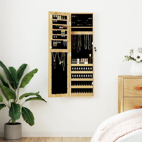 VidaXL Armoire à bijoux avec miroir mural 30x8,5x106 cm