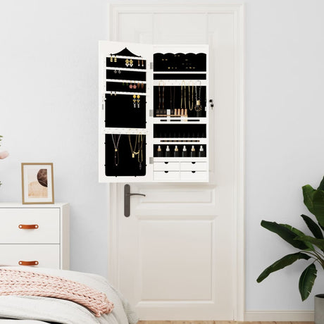 Vidaxx armoire à bijoux avec miroir mural 37,5x10x90 cm blanc