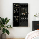 Vidaxx armoire à bijoux avec miroir mural 37,5x10x106 cm noir