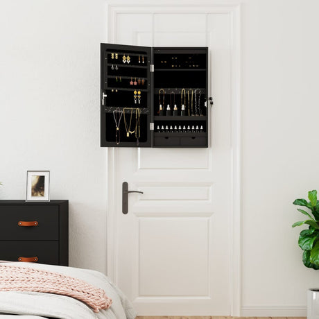 Vidaxx armoire à bijoux avec miroir et LED mural noir