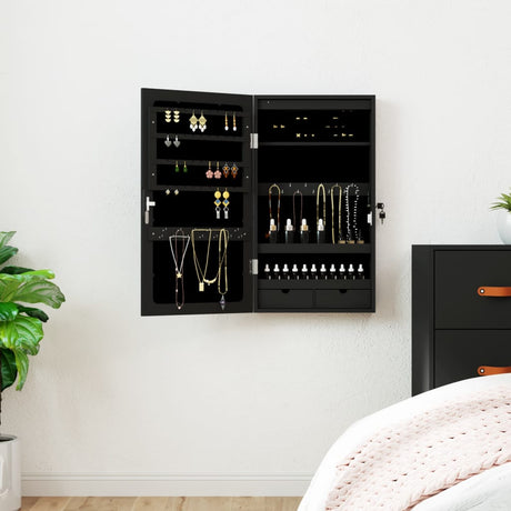 Vidaxx armoire à bijoux avec miroir et LED mural noir