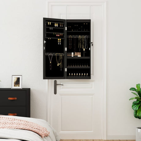 Vidaxx armoire à bijoux avec miroir et LED mural noir
