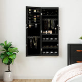 Vidaxx armoire à bijoux avec miroir et LED mural noir