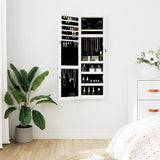 Vidaxx armoire à bijoux avec miroir et LED mural blanc
