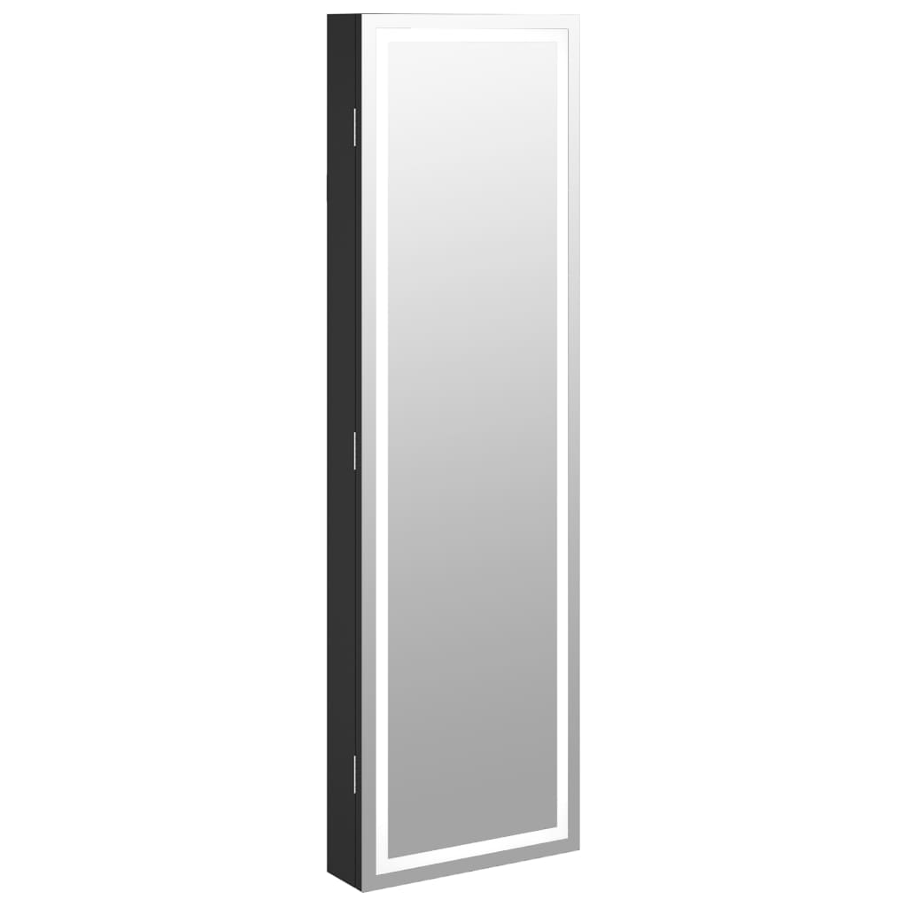 Vidaxx armoire à bijoux avec miroir et LED mural noir