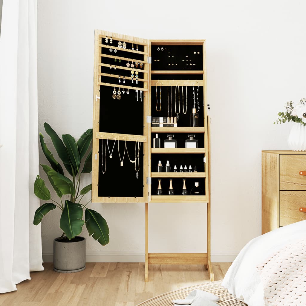 Vidaxx armoire à bijoux avec miroir sur pied 42x38x152 cm