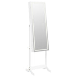 VidaXL armoire à bijoux avec miroir avec éclairage LED, autoportante blanc