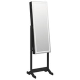 VidaXL armoire à bijoux avec miroir et éclairage LED sur pied noir
