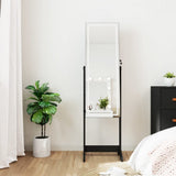 VidaXL armoire à bijoux avec miroir et éclairage LED sur pied noir