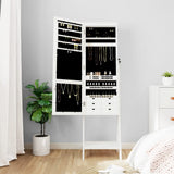 VidaXL armoire à bijoux avec miroir avec éclairage LED, autoportante blanc