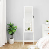 VidaXL armoire à bijoux avec miroir avec éclairage LED, autoportante blanc