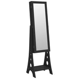 VidaXL armoire à bijoux avec miroir et éclairage LED sur pied noir