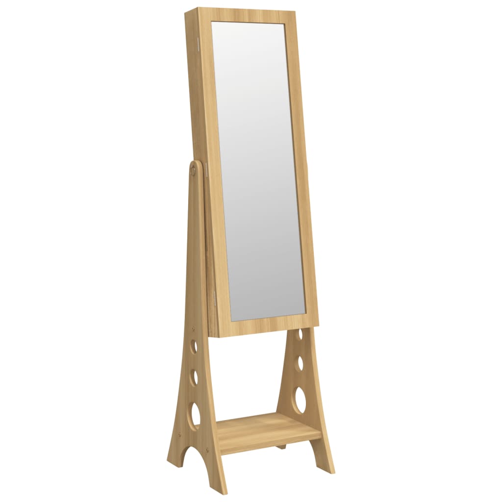 Armoire à bijoux autoportante Vidaxx avec miroir et éclairage LED