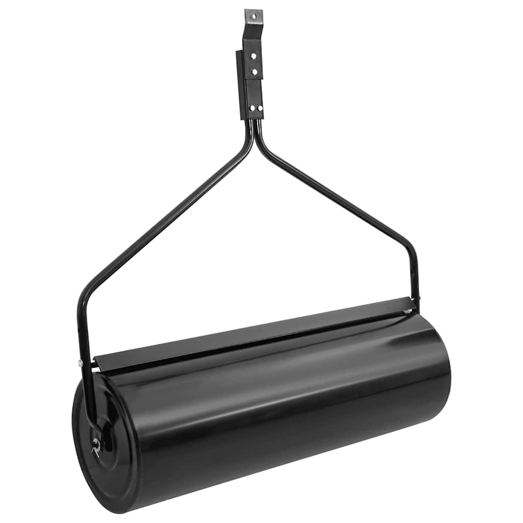 Vidaxl rouleau à gazon 63 l fer noir