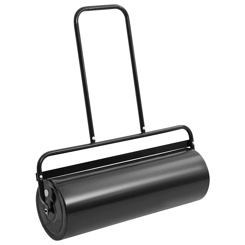 Rouleau à gazon Vidaxl avec poignée 63 l fer et acier noir