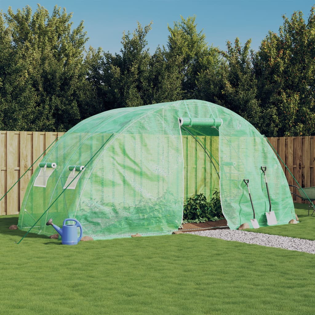 Serre de jardin Vidaxxl avec structure en acier 10 m² 5x2x2,3 m