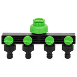 Vidaxx adaptateur de robinet 4 voies 19,5x6x11 cm abs pp vert et noir