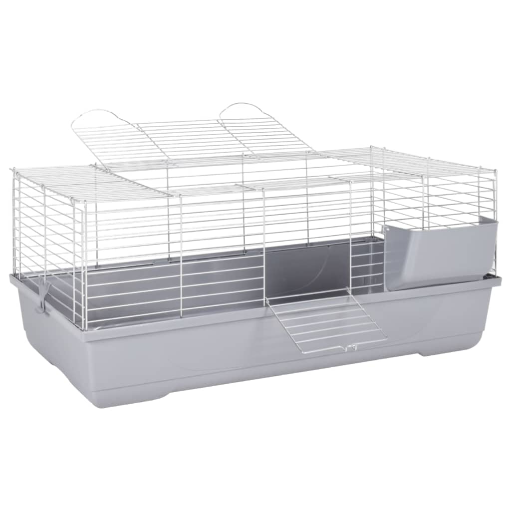 Vidaxl Animal Loft Small Animals 100x53x46 cm Gray en métal polypropène