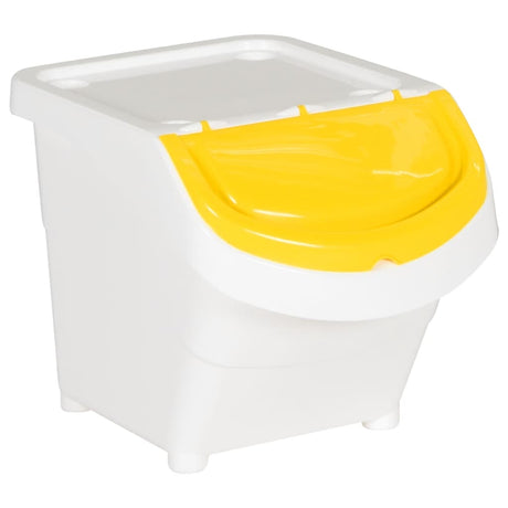 Vidaxx poubelles avec couvercles empilables 3 pcs pp 78 l blanc