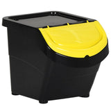 Vidaxx poubelles avec couvercles empilables 3 pcs pp 78 l noir