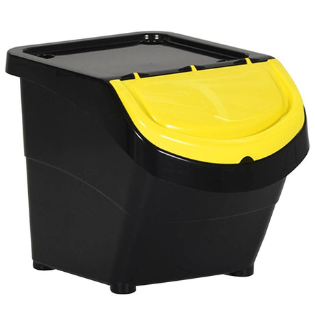 Vidaxx poubelles avec couvercles empilables 3 pcs pp 78 l noir