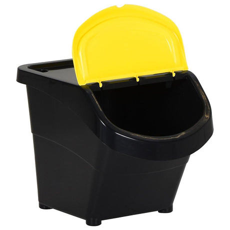 Vidaxx poubelles avec couvercles empilables 3 pcs pp 78 l noir