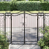 Vidaxl poort 121x8x120 cm smeedijzer zwart
