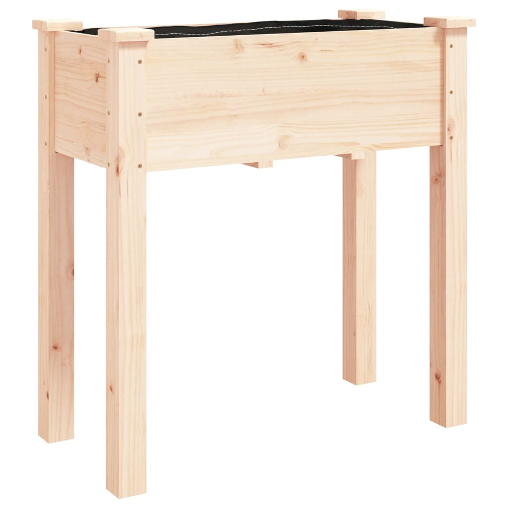 Vidaxx jardinière avec doublure 71x37x76 cm bois de pin massif
