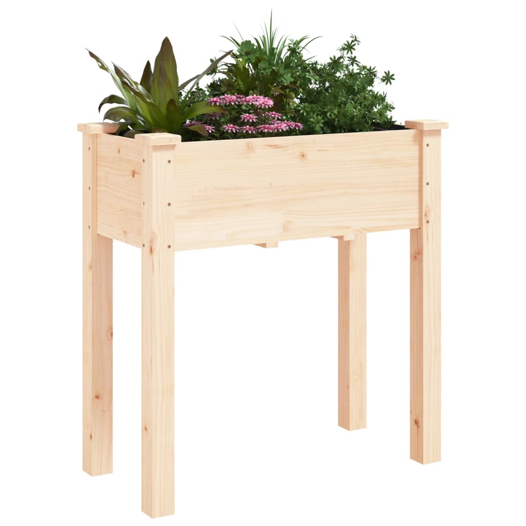 Vidaxx jardinière avec doublure 71x37x76 cm bois de pin massif
