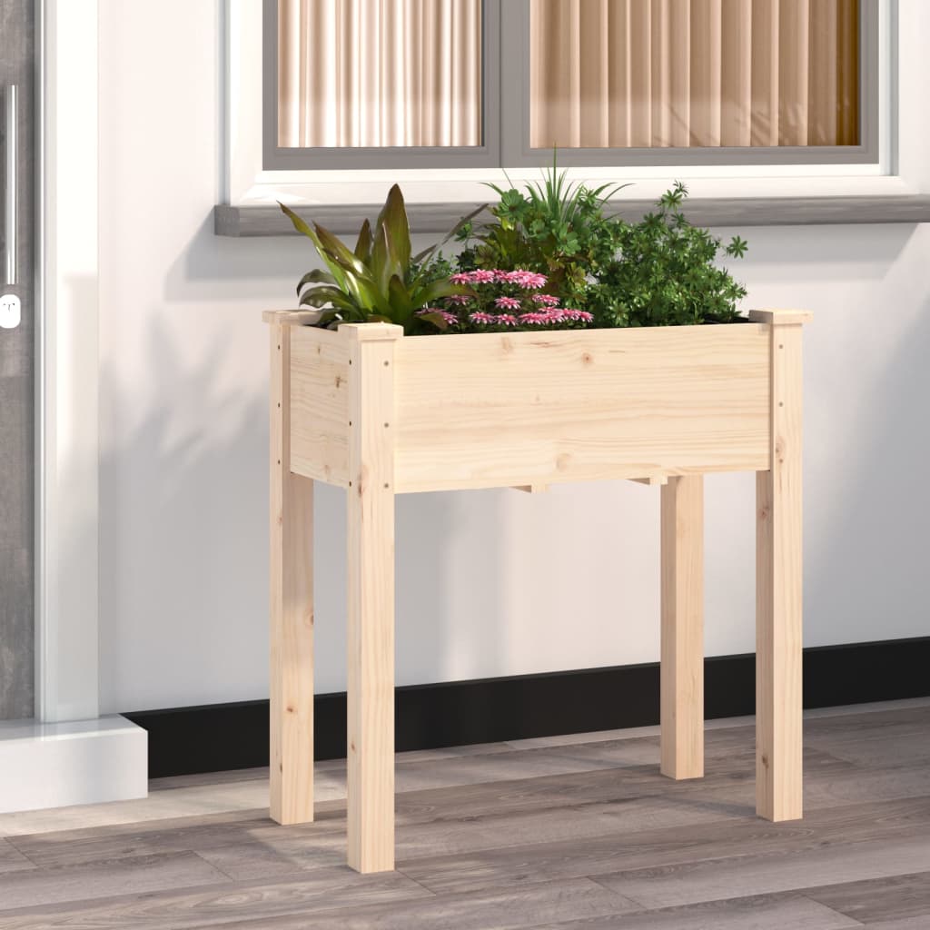 Vidaxl fioriera con fodera 71x37x76 cm pineta solida