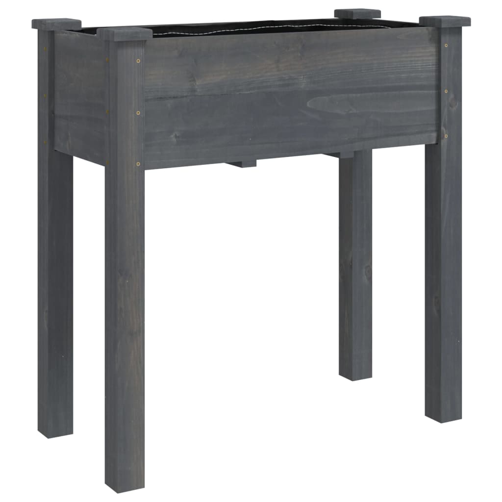 VidaXL Jardinière avec doublure 71x37x76 cm bois de pin massif gris