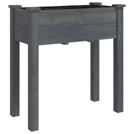 VidaXL Jardinière avec doublure 71x37x76 cm bois de pin massif gris