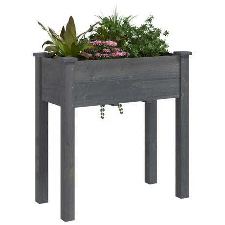 VidaXL Jardinière avec doublure 71x37x76 cm bois de pin massif gris