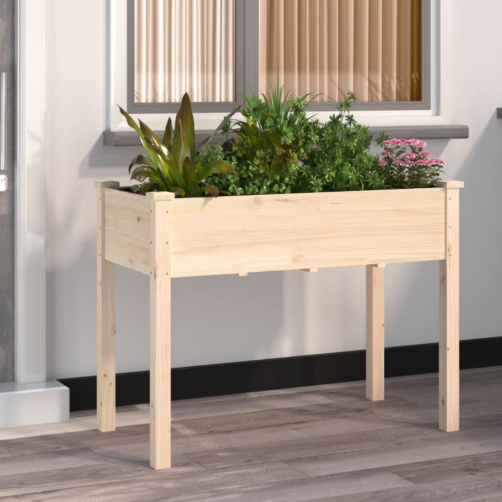 Vidaxx jardinière avec doublure 118x59x76 cm bois de pin massif