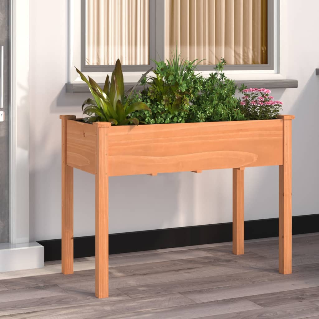 Vidaxx jardinière avec doublure 118x59x76 cm bois de pin massif marron