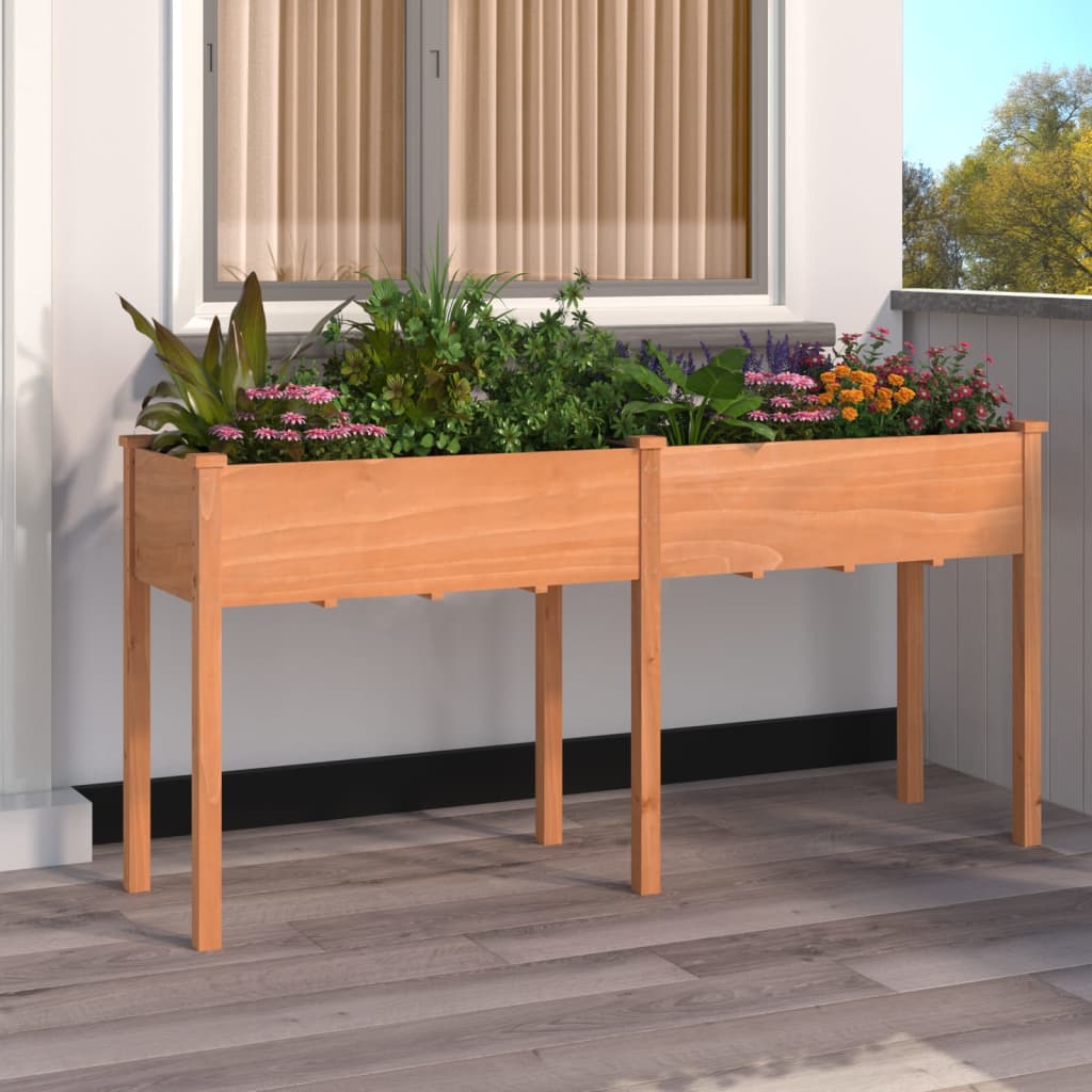 Vidaxx jardinière avec doublure 161x45x76 cm bois de pin massif marron