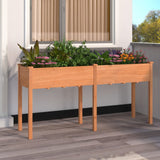 Vidaxx jardinière avec doublure 161x45x76 cm bois de pin massif marron