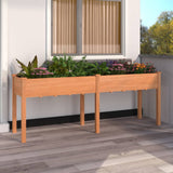 Vidaxx jardinière avec doublure 203x53x76 cm bois de pin massif marron